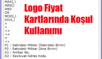 Logo Fiyat Kartlarında Koşul Kullanımı