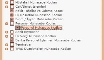 personel Muhasebe Bağlantı Kodu Parametreleri