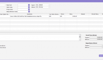 Cari Hesap Kur Farkı Hesaplamalarına ait örnekli anlatımlara bu dokümandan ulaşılır. Cari hesap kartında kur farkı hareketler üzerinden seçimi: 01.10.2022 tarihinde Euro kur: 10 Cari hesap kur farkı hesaplama tarihindeki euro kuru : 15 Hareket tarihindeki hesaplama : 1.180 * 10 = 11.800 Kur farkı hesaplama tarihindeki hesaplama : 1.180 * 15 = 17.700 Kur farkı : 17.700 – 11.800 = 5.900 Cari hesap kartında kur farkı ödemeler üzerinden seçimi: 01.10.2022 tarihinde Euro kur: 10 Ödeme hareketinin tarihindeki euro kuru : 12 Hareket tarihindeki hesaplama : 500 * 10 = 5.000 Kur farkı hesaplama tarihindeki hesaplama : 500 * 12 = 6.000 Kur farkı : 6.000 – 5.000 = 1.000 Not: Ödemeler üzerinden kur farkı hesaplanabilmesi için borç takipte işlemlerin kapatılması gereklidir, kapanmayan tutarların kur farkı hesaplanmaz. Not2 : Ödemeler üzerinden (tarih kontrolsüz) seçeneğinin hesaplaması da bu hesaplama ile aynıdır. Aradaki fark; cari hesap tanımında, kur farkı seçeneği "hareketler üzerinden" seçilmişse kur farkı hesaplamasında hesaplama tarihinin vade tarihini dikkate almaması sağlanır.